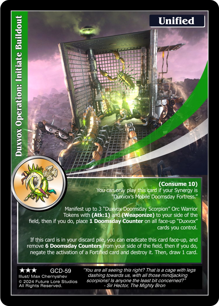 Duxvox Operation: Initiate Buildout